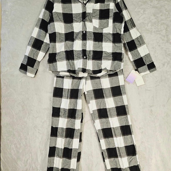 NWT Stars Above Black Buffalo Check Flannel Pajama Set - Picture 2 of 6